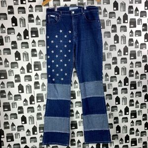 London Blue | American Flag Patch & Print Jeans